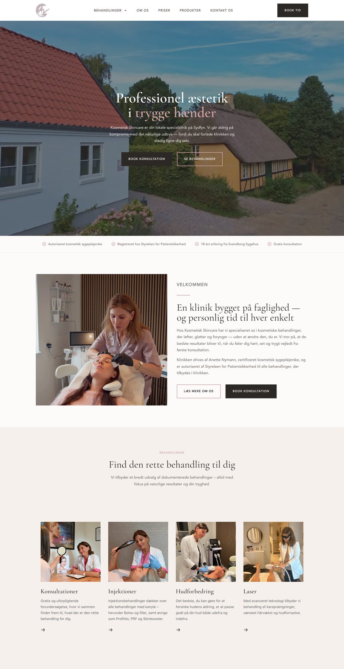 Kosmetisk Skincare - hjemmeside bygget af BMB-MEDIA